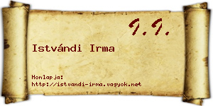 Istvándi Irma névjegykártya